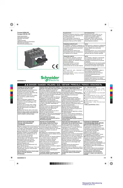 schneider施耐德ComPact INS40-160 leaflet